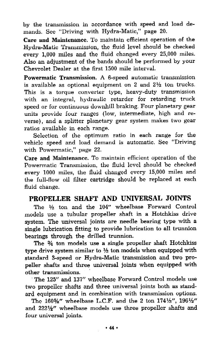 1957 Chevrolet Trucks Operators Manual Page 49